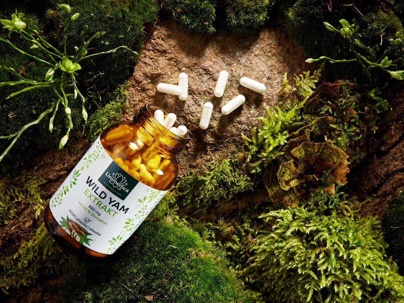 Wild Yam Extract - 880 mg per daily dose (2 capsules) - with 20% diosgenin - 180 capsules - from Unimedica